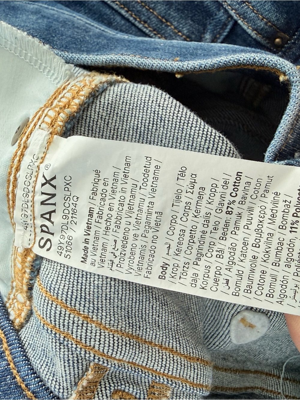 SPANX Pull On Blue Denim Flare Jeans XL - Picture 5 of 5